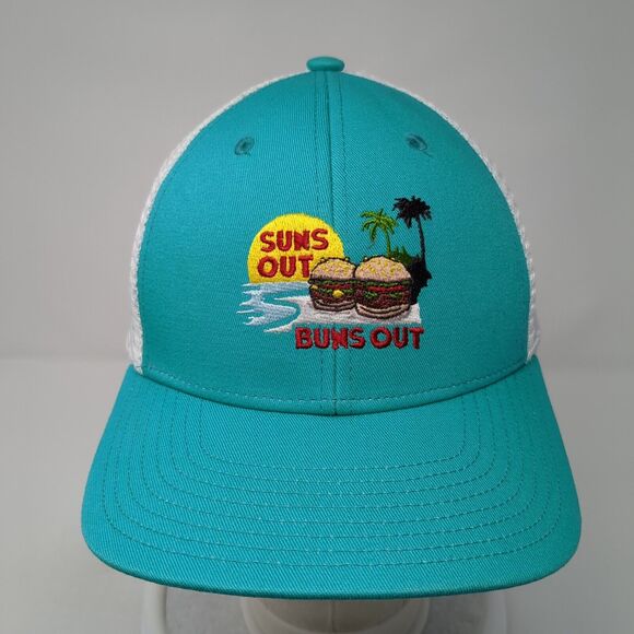 Suns Out Buns Out Snapback Trucker Hat Blue One Size Mesh Back Coal - Picture 2 of 8